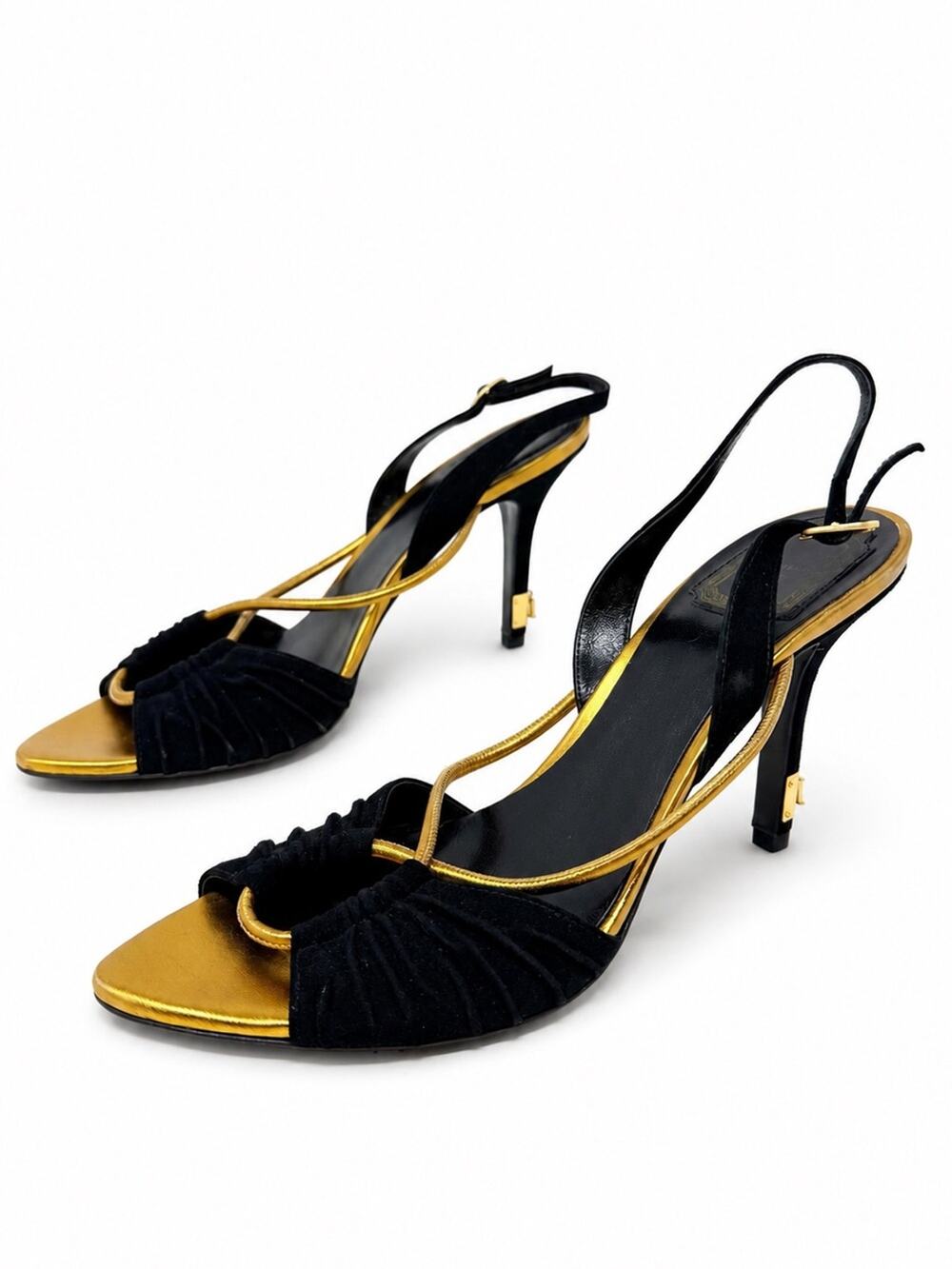 Vintage Christian Dior D Logo Slingback Sandal Heels Womens EU 39.5